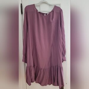 Purple Long Sleeve Dress